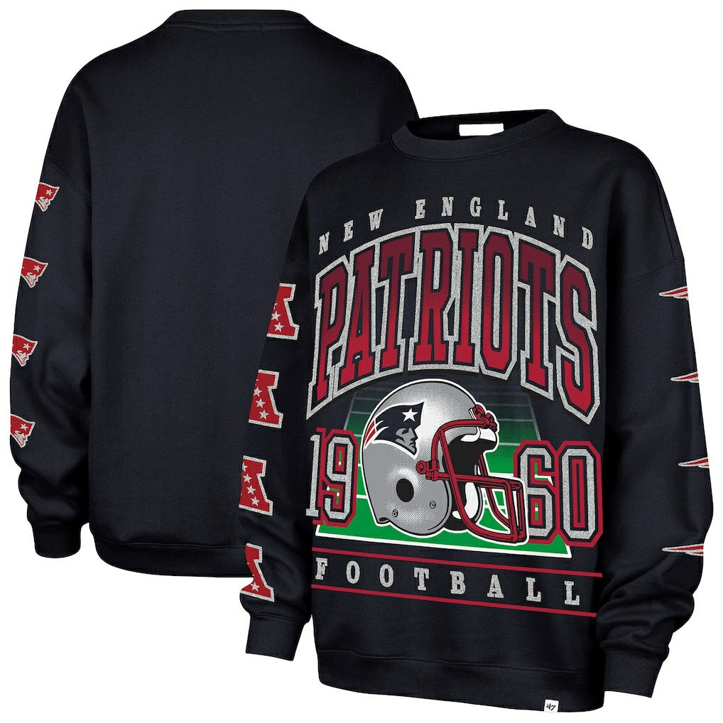 47 brand New England Patriots '47 Women's Go Big Oversized Pullover Sweatshirt Navy