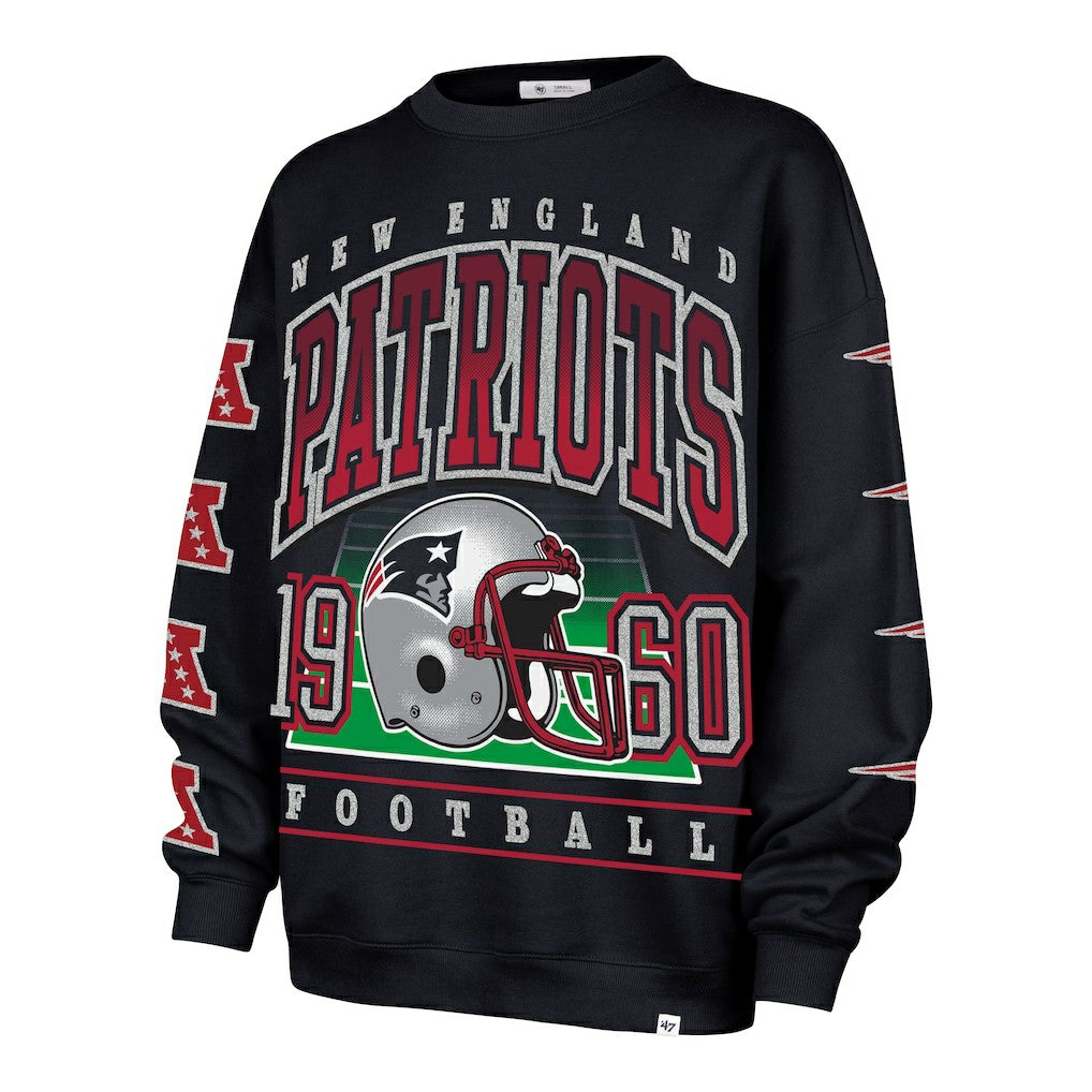 47 brand New England Patriots '47 Women's Go Big Oversized Pullover Sweatshirt Navy