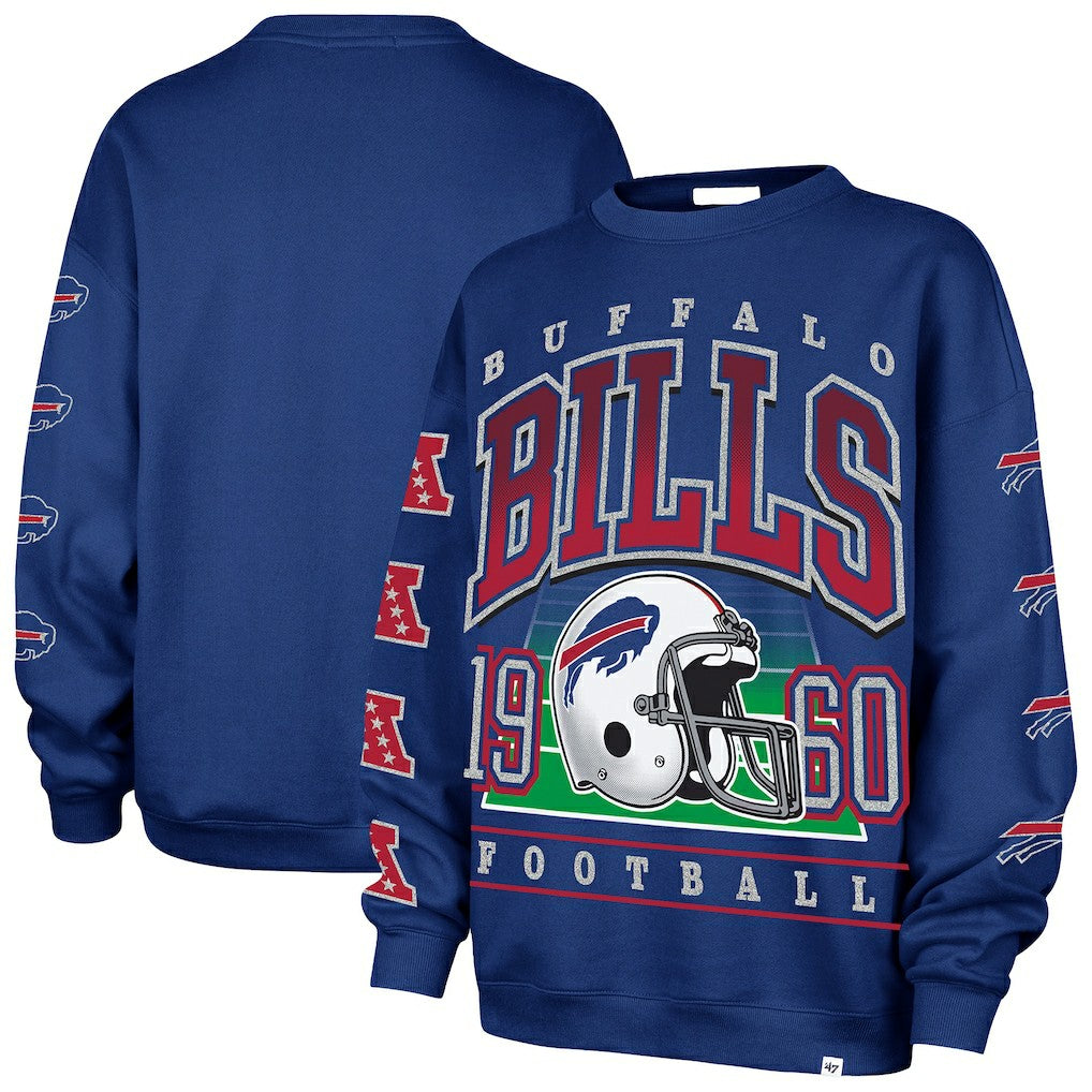 47 brand Buffalo Bills '47 Women's Go Big Oversized Pullover Sweatshirt Royal