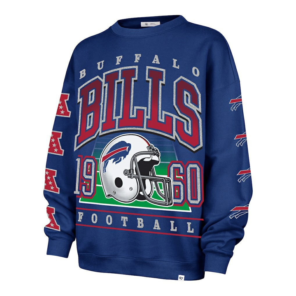 47 brand Buffalo Bills '47 Women's Go Big Oversized Pullover Sweatshirt Royal