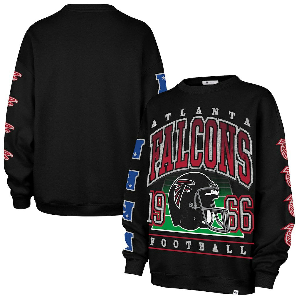 47 brand Atlanta Falcons '47 Women's Go Big Oversized Pullover Sweatshirt Black