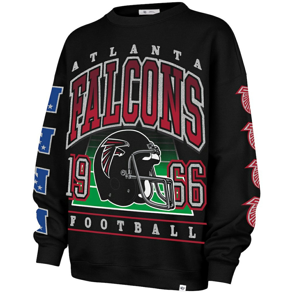 47 brand Atlanta Falcons '47 Women's Go Big Oversized Pullover Sweatshirt Black