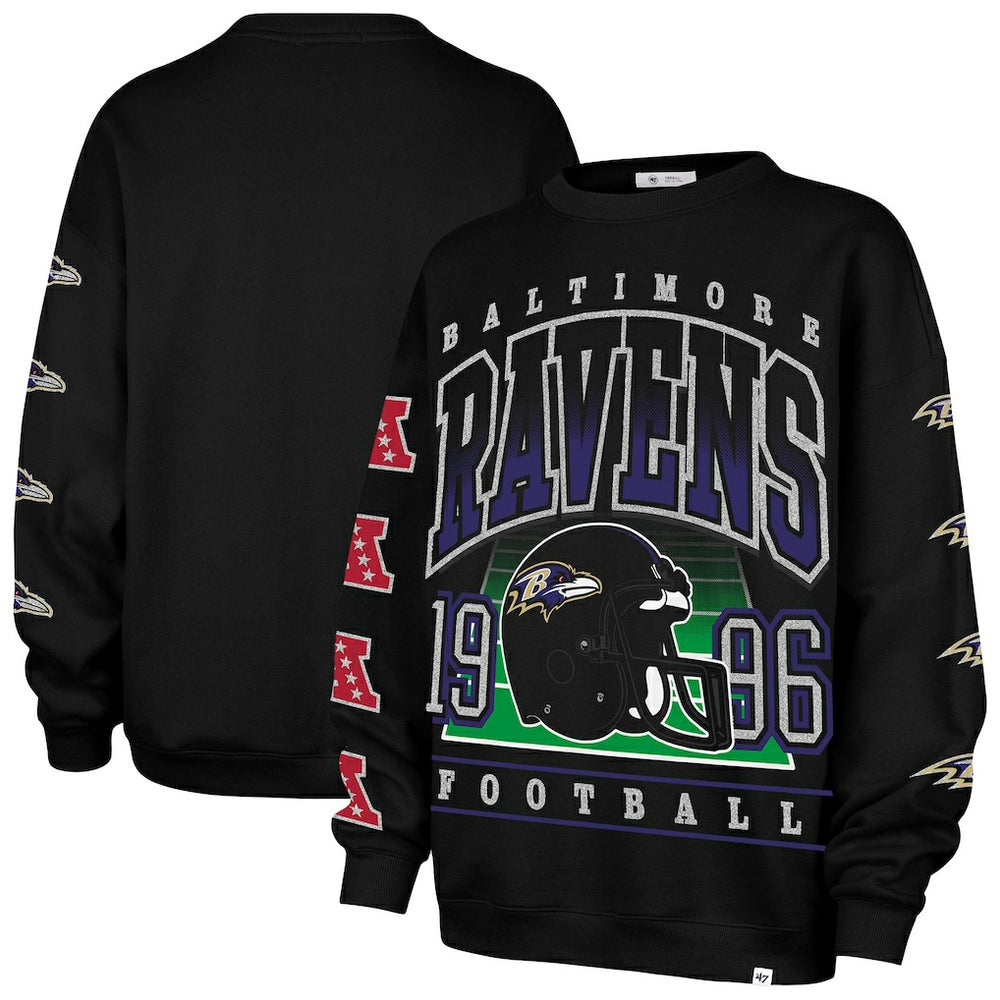47 brand Baltimore Ravens '47 Women's Go Big Oversized Pullover Sweatshirt Black