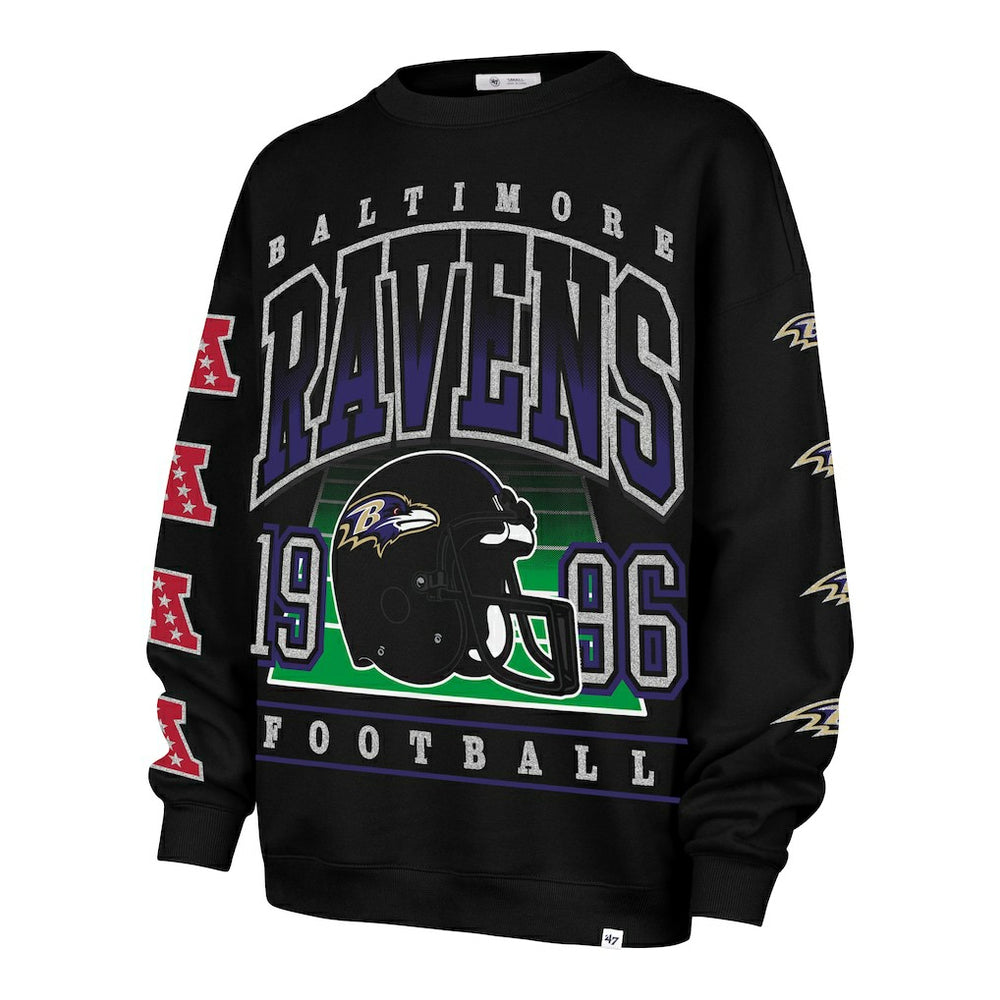 47 brand Baltimore Ravens '47 Women's Go Big Oversized Pullover Sweatshirt Black