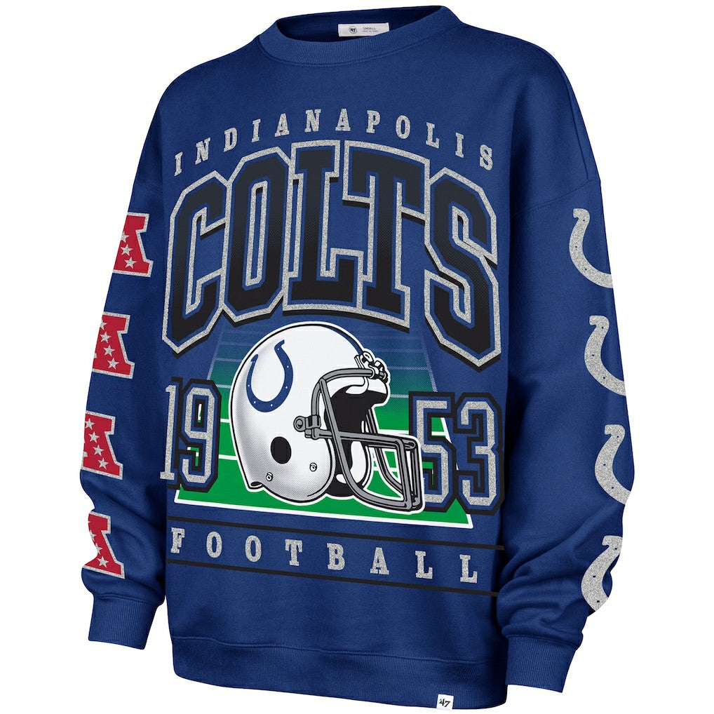 47 brand Indianapolis Colts '47 Women's Go Big Oversized Pullover Sweatshirt Royal