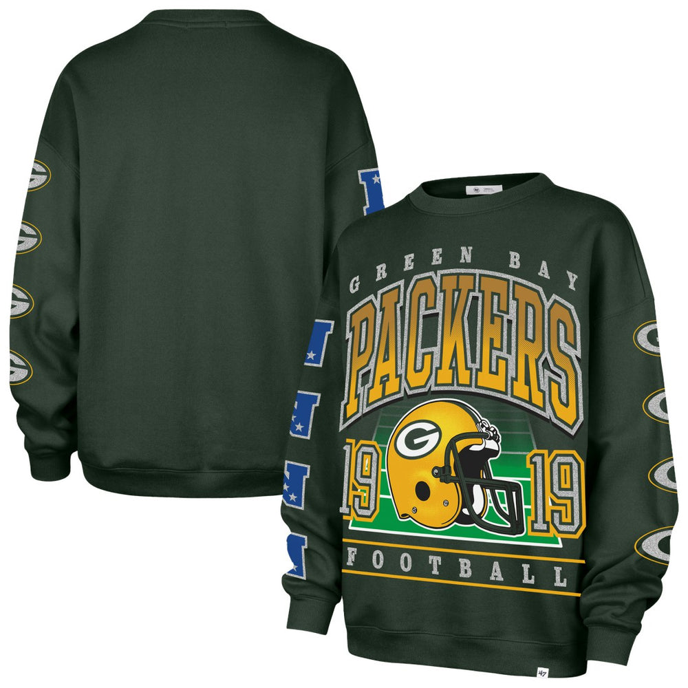 47 brand Green Bay Packers '47 Women's Go Big Oversized Pullover Sweatshirt Green
