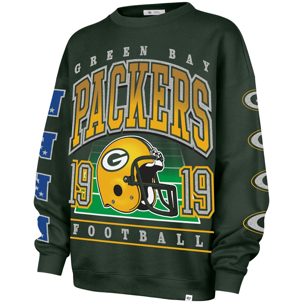 47 brand Green Bay Packers '47 Women's Go Big Oversized Pullover Sweatshirt Green