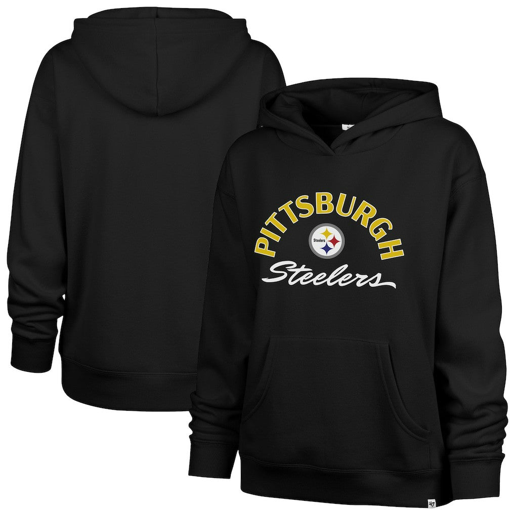 47 brand Pittsburgh Steelers '47 Women's Whirlwind Naomi Pullover Hoodie Black