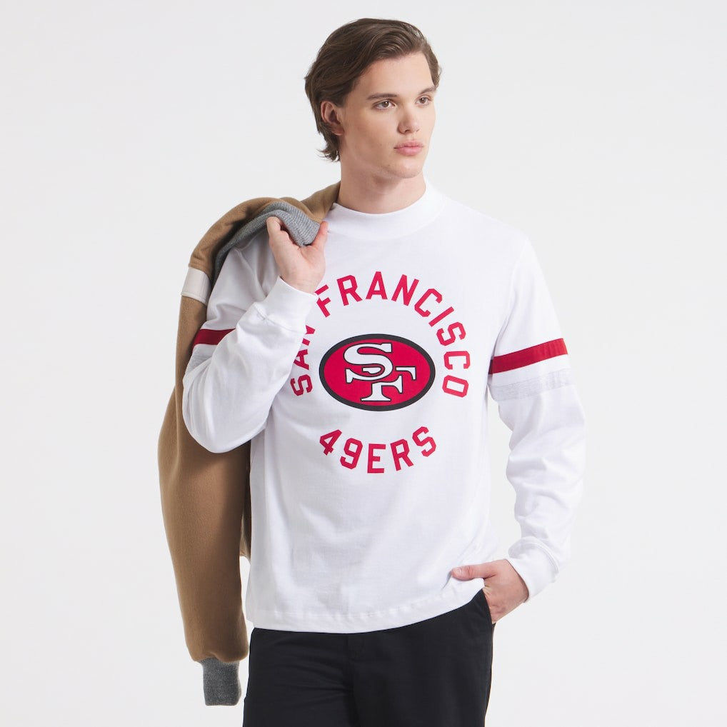 San Francisco 49ers x Todd Snyder Premium Jersey Mock Neck Tee White