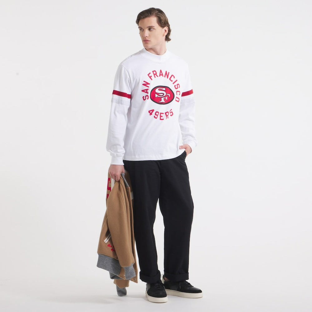 San Francisco 49ers x Todd Snyder Premium Jersey Mock Neck Tee White