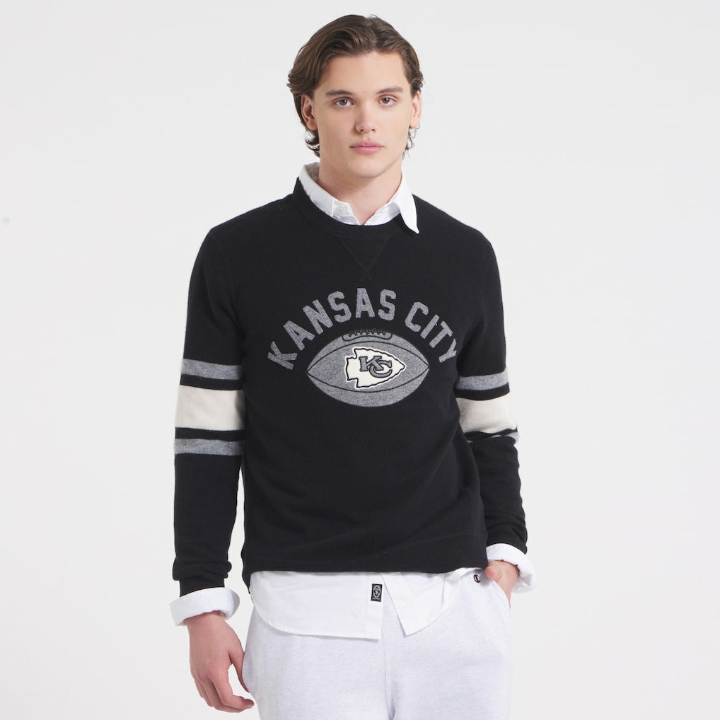 Kansas City Chiefs x Todd Snyder Cashmere Crew Sweater Black