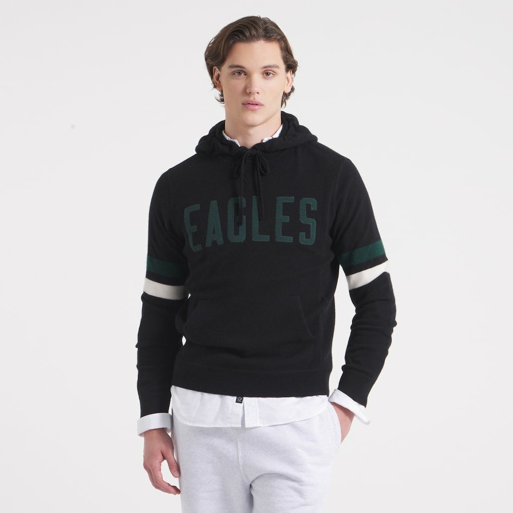 Philadelphia Eagles x Todd Snyder Cashmere Hoodie Sweater Black