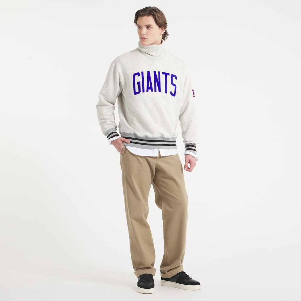New York Giants x Todd Snyder Relaxed Canadian Fleece Turtleneck Oatmeal