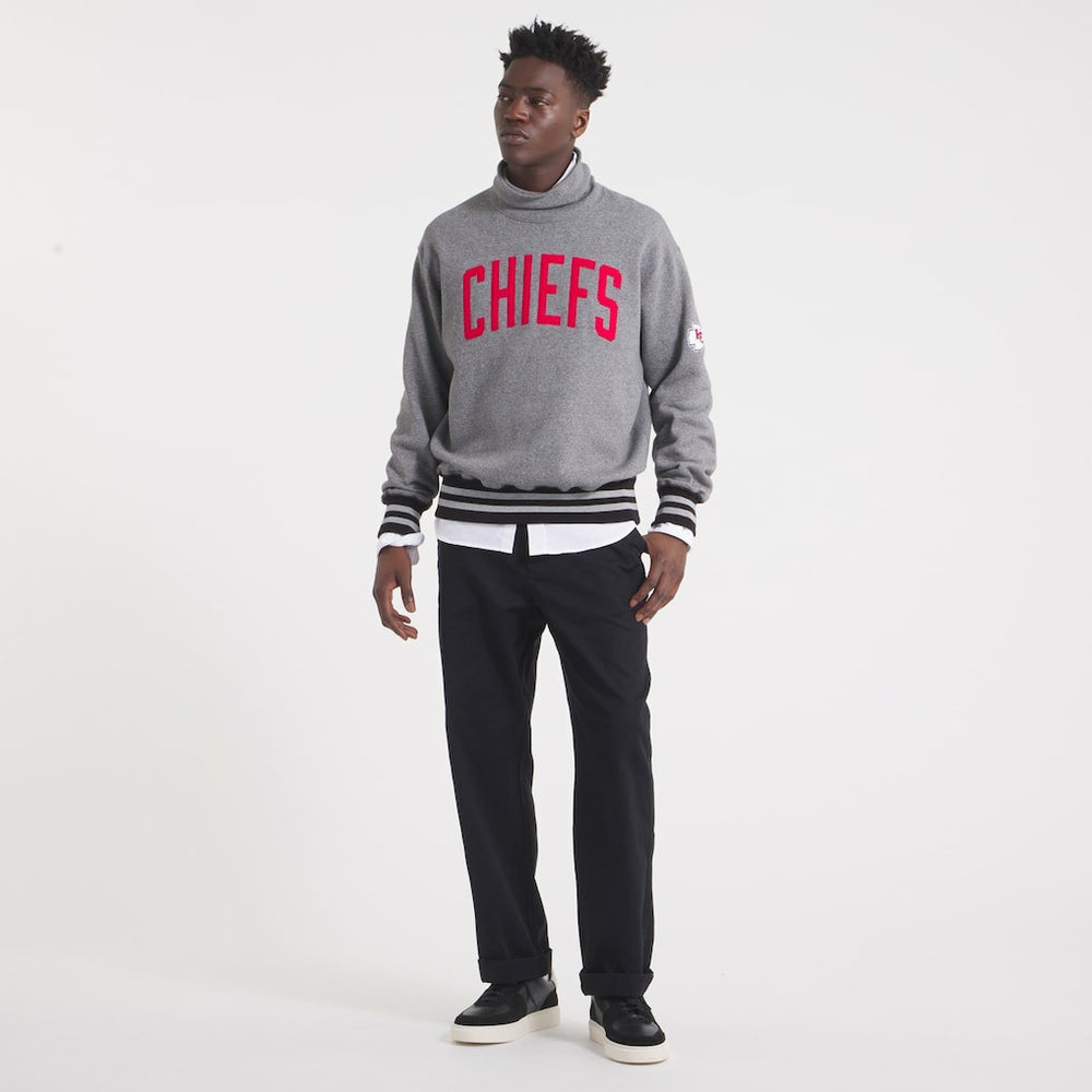 Kansas City Chiefs x Todd Snyder Relaxed Canadian Fleece Turtleneck Heather Gray