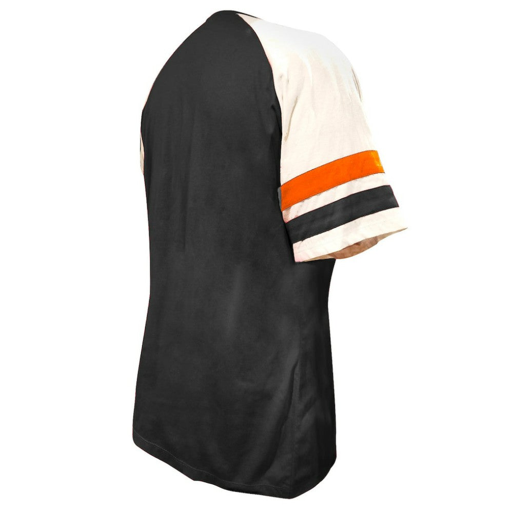 San Francisco Giants Profile Women's Arched Notch Neck T-Shirt - Black - MLB Discount