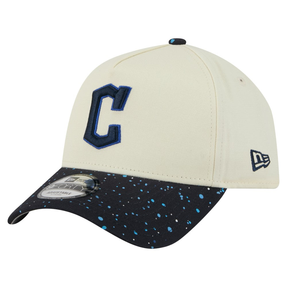 Cleveland Guardians New Era Speckle A-Frame 9FORTY Adjustable Hat - Cream - New Era Discount