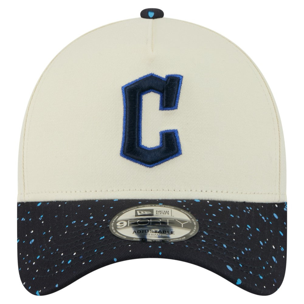 Cleveland Guardians New Era Speckle A-Frame 9FORTY Adjustable Hat - Cream - New Era Discount