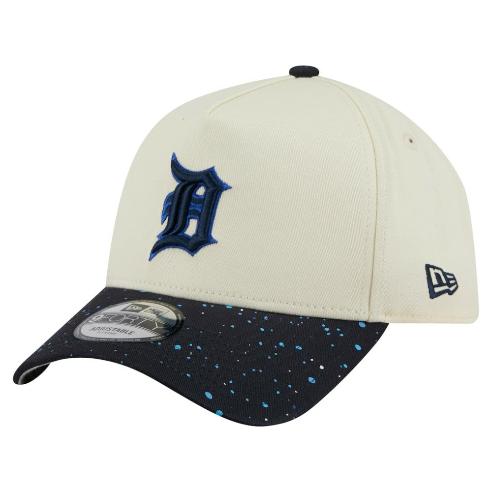 Detroit Tigers New Era Speckle A-Frame 9FORTY Adjustable Hat - Cream - New Era Discount