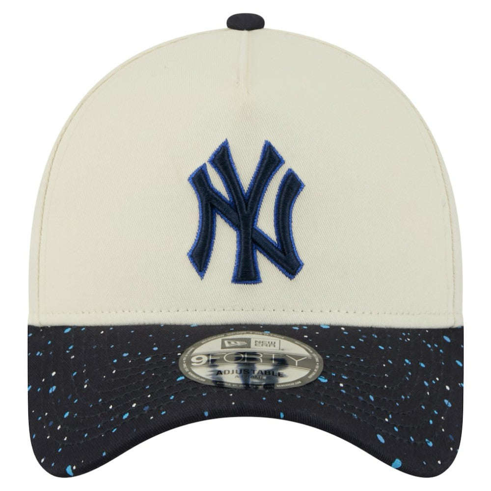 New York Yankees New Era Speckle A-Frame 9FORTY Adjustable Hat - Cream - New Era Lifestyle