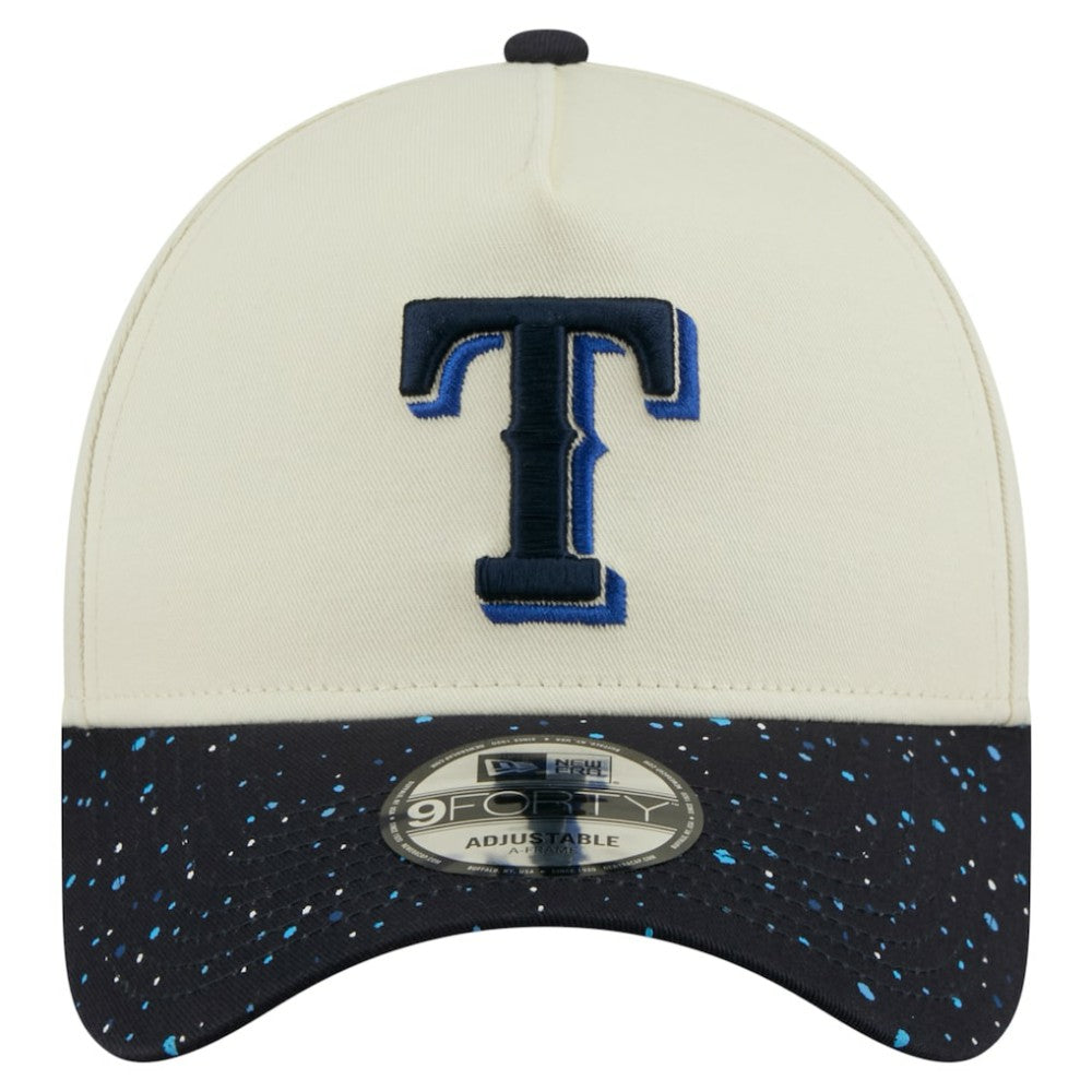 Texas Rangers New Era Speckle A-Frame 9FORTY Adjustable Hat - Cream - New Era Discount