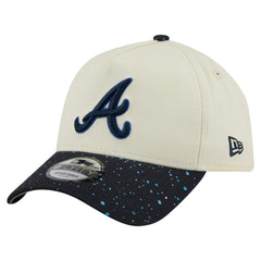 Atlanta Braves New Era Speckle A-Frame 9FORTY Adjustable Hat - Cream - New Era Sale