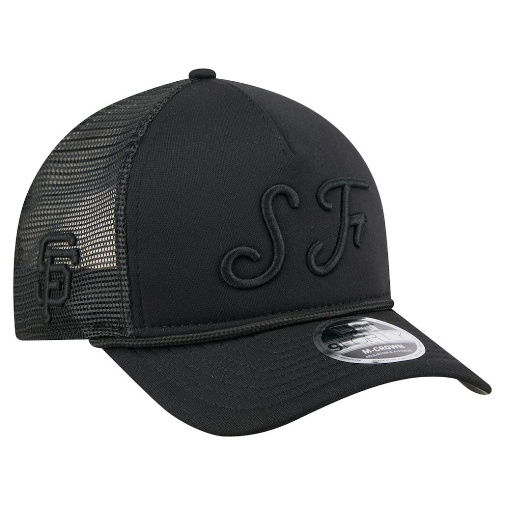San Francisco Giants New Era City Initial 9FORTY A-Frame M-Crown Adjustable Trucker Hat - Black - New Era Sale