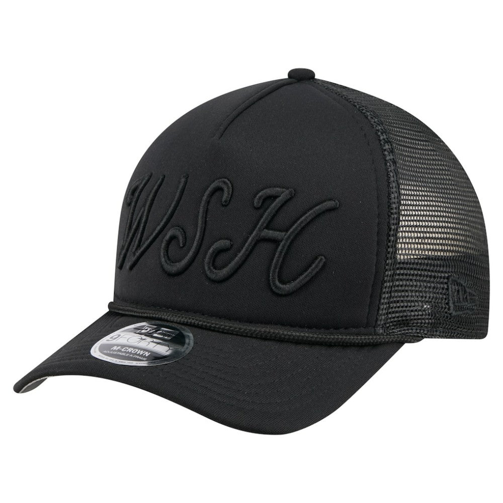 Washington Nationals New Era City Initial 9FORTY A-Frame M-Crown Adjustable Trucker Hat - Black - New Era Sale