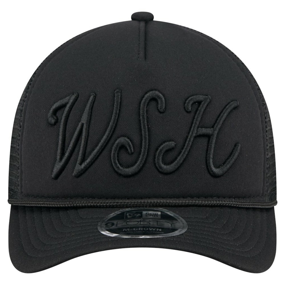 Washington Nationals New Era City Initial 9FORTY A-Frame M-Crown Adjustable Trucker Hat - Black - New Era Sale