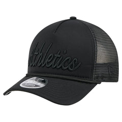 Athletics New Era City Initial 9FORTY A-Frame M-Crown Adjustable Trucker Hat - Black - New Era Lifestyle