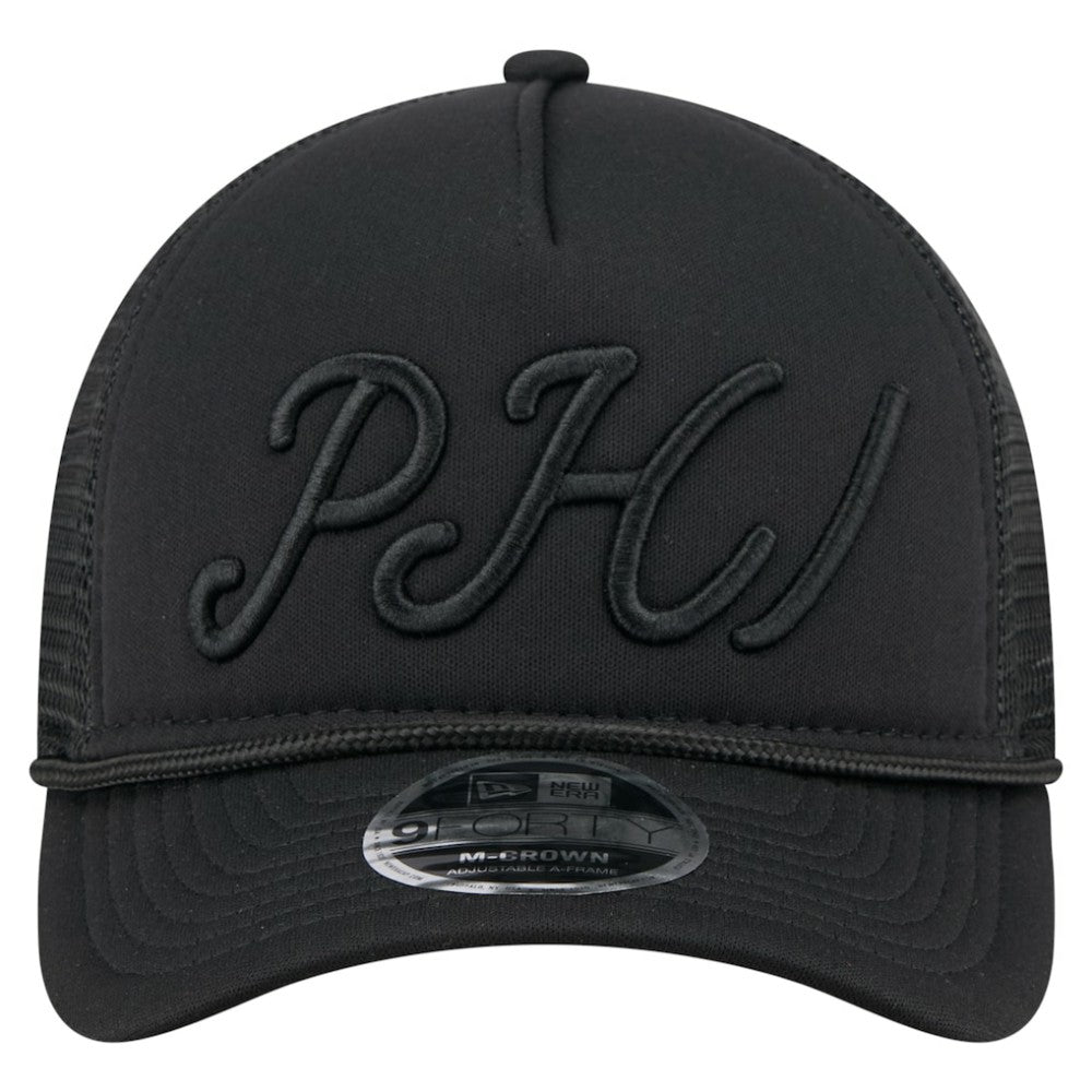 Philadelphia Phillies New Era City Initial 9FORTY A-Frame M-Crown Adjustable Trucker Hat - Black - New Era Sale