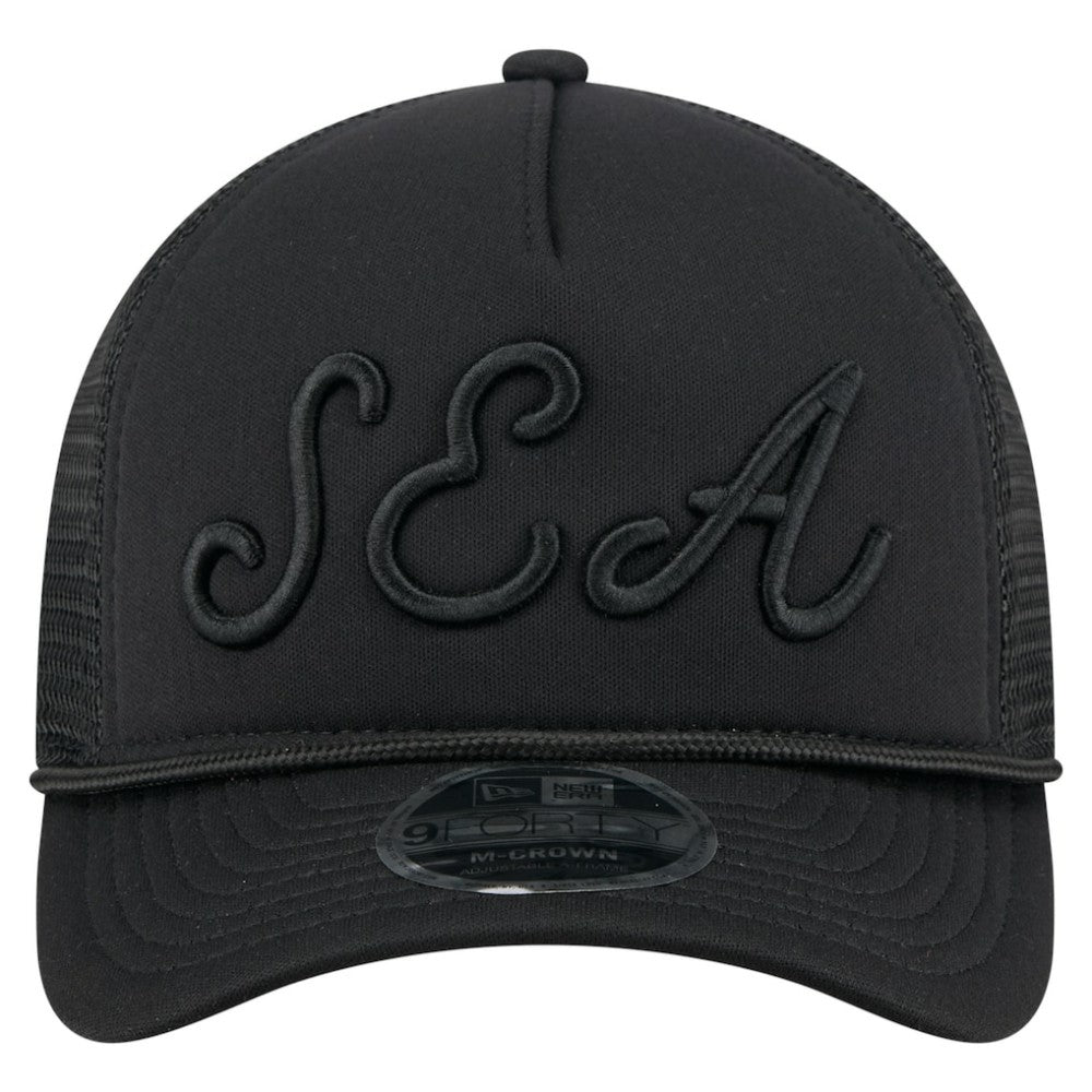 Seattle Mariners New Era City Initial 9FORTY A-Frame M-Crown Adjustable Trucker Hat - Black - New Era Online