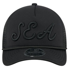Seattle Mariners New Era City Initial 9FORTY A-Frame M-Crown Adjustable Trucker Hat - Black - New Era Online