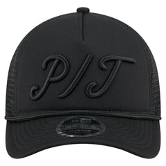 Pittsburgh Pirates New Era City Initial 9FORTY A-Frame M-Crown Adjustable Trucker Hat - Black - New Era Lifestyle