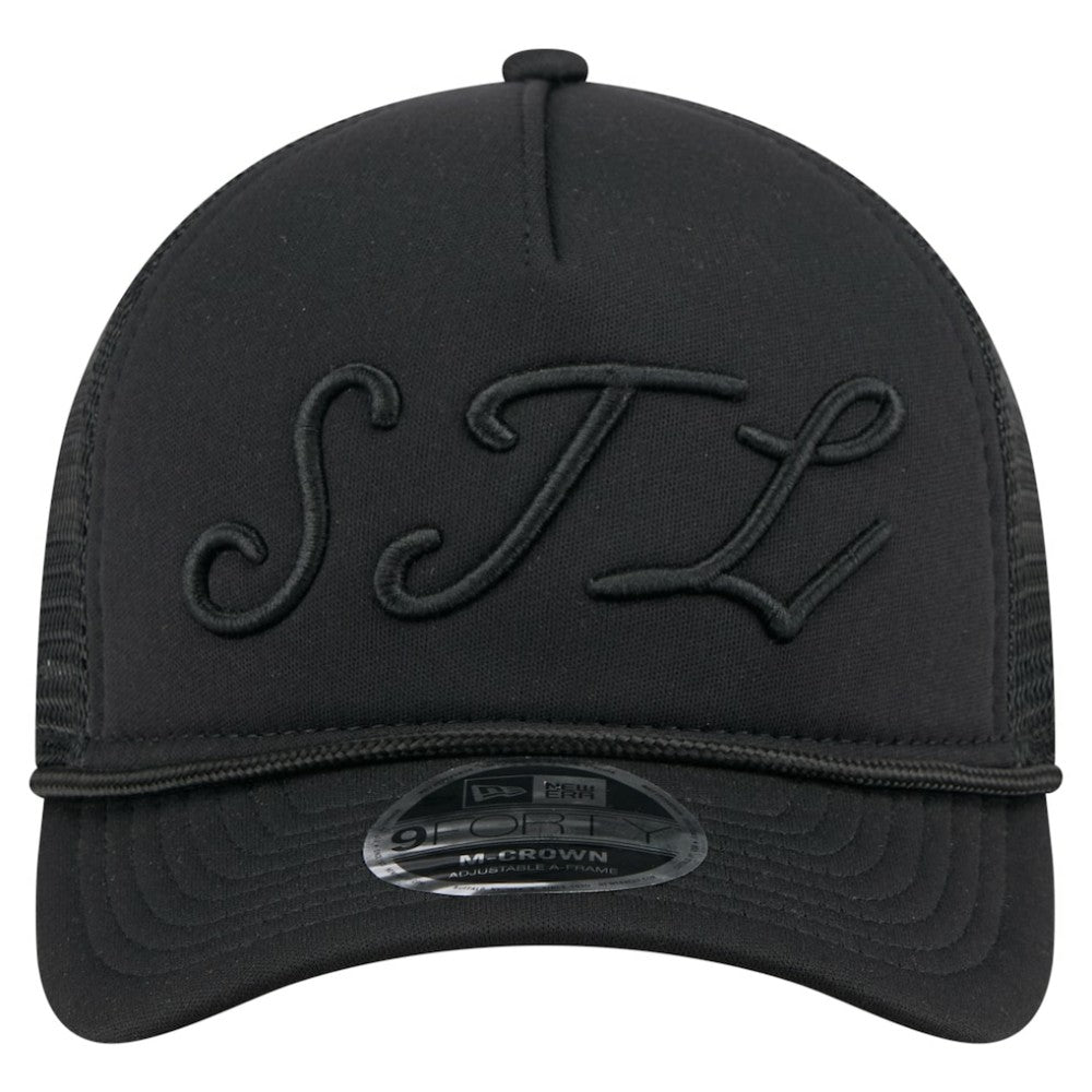 St. Louis Cardinals New Era City Initial 9FORTY A-Frame M-Crown Adjustable Trucker Hat - Black - New Era on Sale