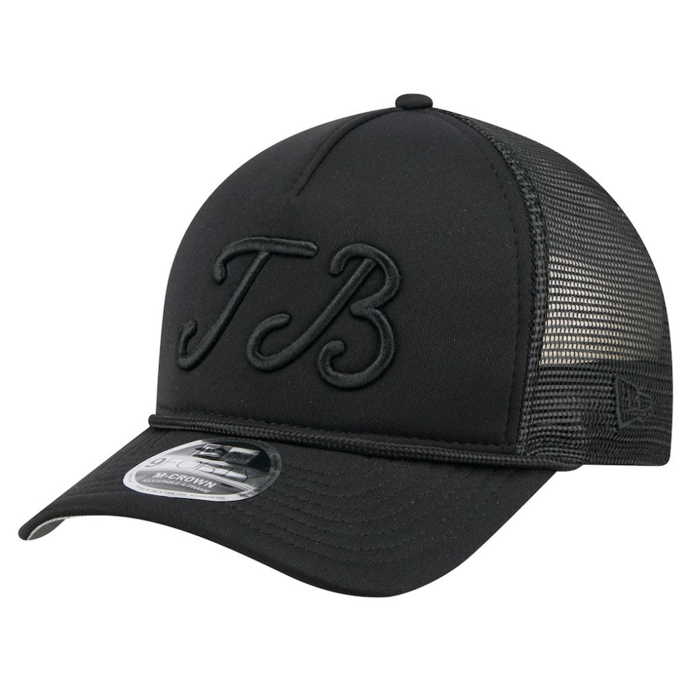 Tampa Bay Rays New Era City Initial 9FORTY A-Frame M-Crown Adjustable Trucker Hat - Black - New Era Lifestyle