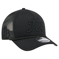 Tampa Bay Rays New Era City Initial 9FORTY A-Frame M-Crown Adjustable Trucker Hat - Black - New Era Lifestyle
