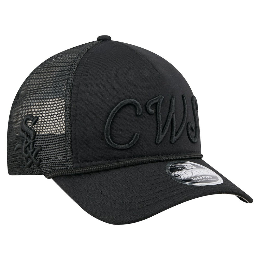 Chicago White Sox New Era City Initial 9FORTY A-Frame M-Crown Adjustable Trucker Hat - Black - New Era Sale