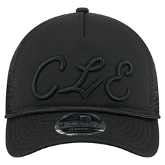 Cleveland Guardians New Era City Initial 9FORTY A-Frame M-Crown Adjustable Trucker Hat - Black - New Era Sale