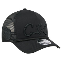 Cleveland Guardians New Era City Initial 9FORTY A-Frame M-Crown Adjustable Trucker Hat - Black - New Era Sale