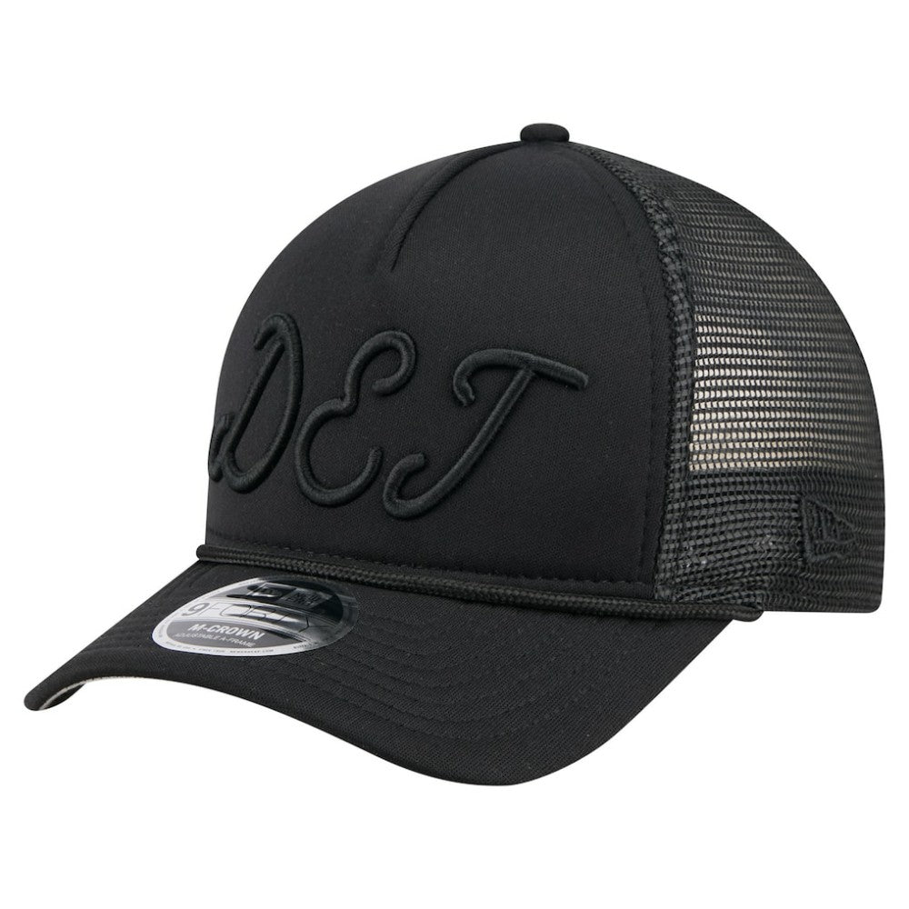 Detroit Tigers New Era City Initial 9FORTY A-Frame M-Crown Adjustable Trucker Hat - Black - New Era Online