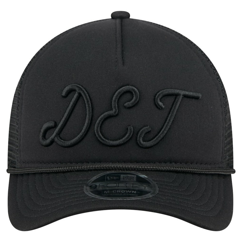 Detroit Tigers New Era City Initial 9FORTY A-Frame M-Crown Adjustable Trucker Hat - Black - New Era Online