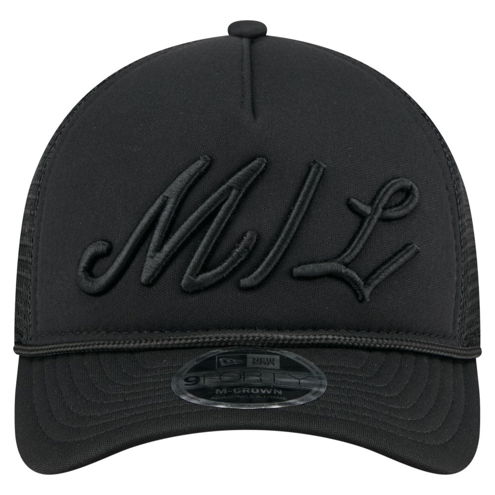 Milwaukee Brewers New Era City Initial 9FORTY A-Frame M-Crown Adjustable Trucker Hat - Black - New Era on Sale