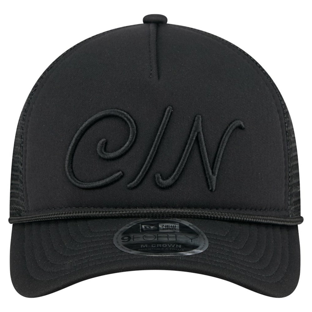 Cincinnati Reds New Era City Initial 9FORTY A-Frame M-Crown Adjustable Trucker Hat - Black - New Era Online