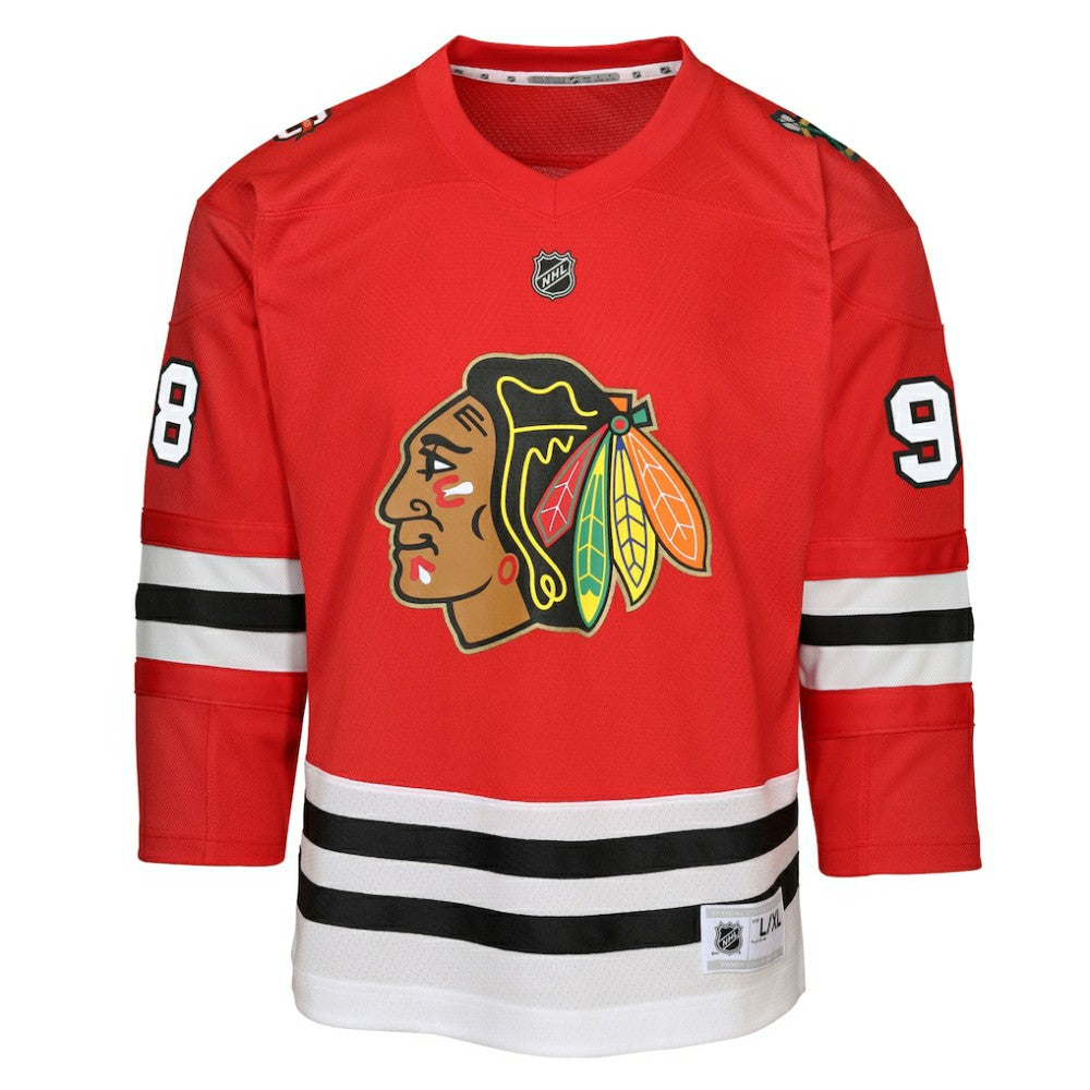 Connor Bedard Chicago Blackhawks Youth Home Centennial Premier Jersey - Red - NHL 202597405