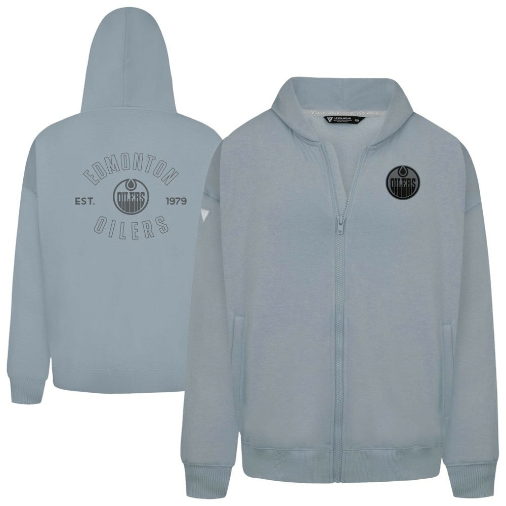 Edmonton Oilers Levelwear Uphill Abyssal Full-Zip Hoodie - Gray - NHL 202598011