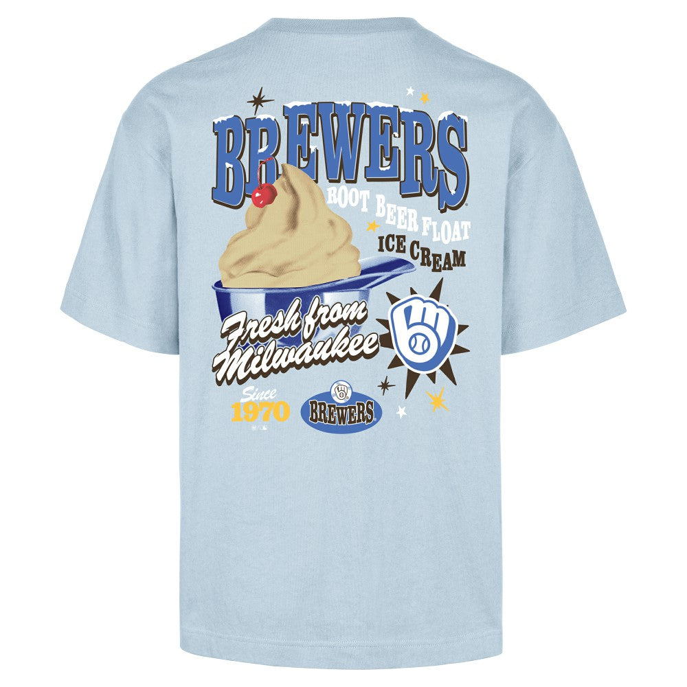 Milwaukee Brewers '47 Ice Cream Parlor Foundation T-Shirt - Light Blue - 47 brand Sale