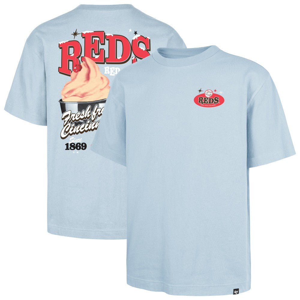 Cincinnati Reds '47 Ice Cream Parlor Foundation T-Shirt - Light Blue - 47 brand Online