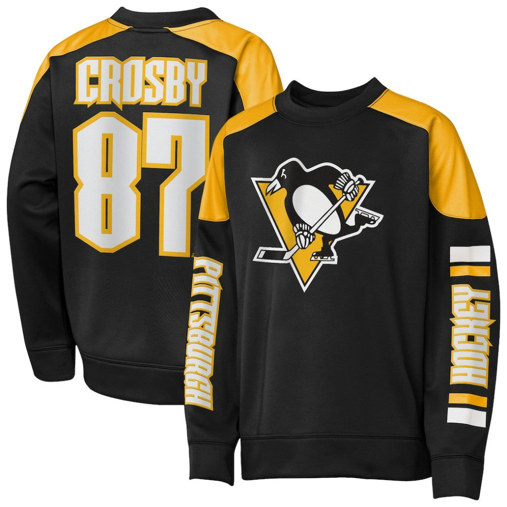 Sidney Crosby Pittsburgh Penguins Outerstuff Youth Best Defense Name & Number Crewneck Sweatshirt - Black - NHL 202598466