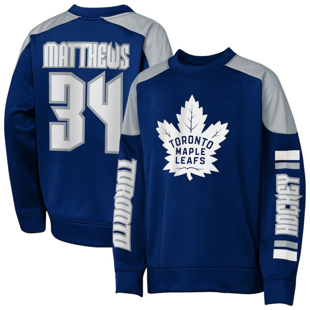 Auston Matthews Toronto Maple Leafs Outerstuff Youth Best Defense Name & Number Crewneck Sweatshirt - Blue - NHL 202598467