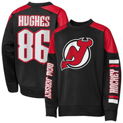 Jack Hughes New Jersey Devils Outerstuff Youth Best Defense Name & Number Crewneck Sweatshirt - Black - NHL 202598468